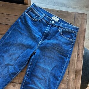 L’AGENCE Sada Slim Leg Cut Off Crop Jeans Blue 28